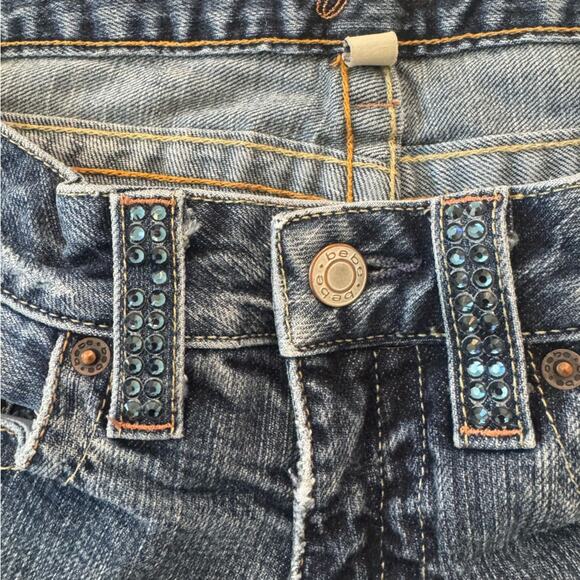 Vintage Y2K Bebe Kayla Boot Cut Jeans Rhinestone Logo on Seat Size 28 Modified - Picture 10 of 15